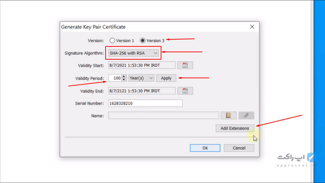 generate key pair certificate